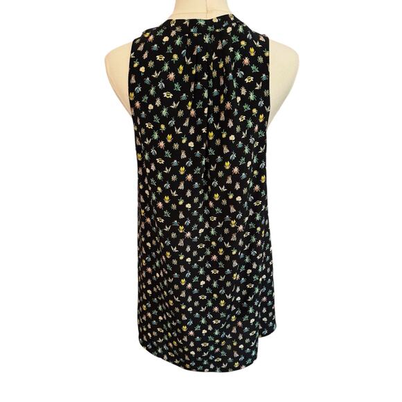 Joie Silk Sleevless Faux Wrap Ruffle Blouse Bees Flowers Honeybees Summer Light - Picture 7 of 11